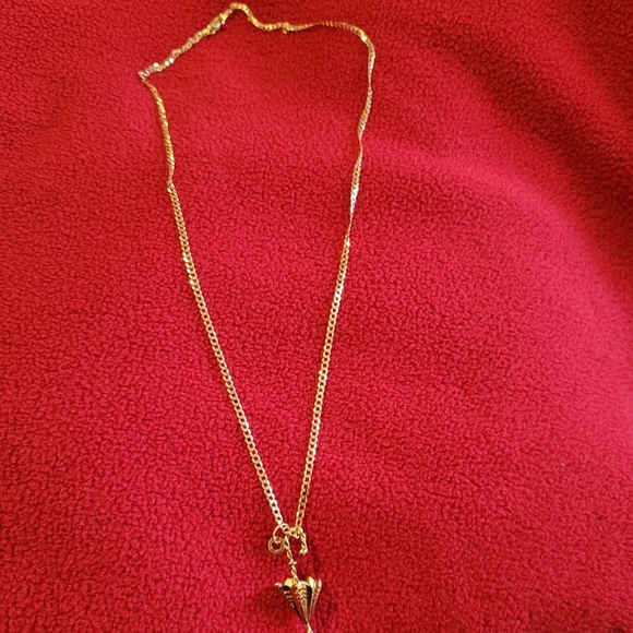 18k solid yellow gold necklace with umbrella pendant. - Picture 2 of 4